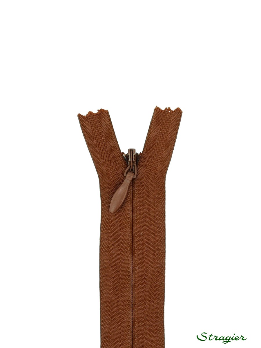 Zip Invisible -  - Terre Brune - 60 cm