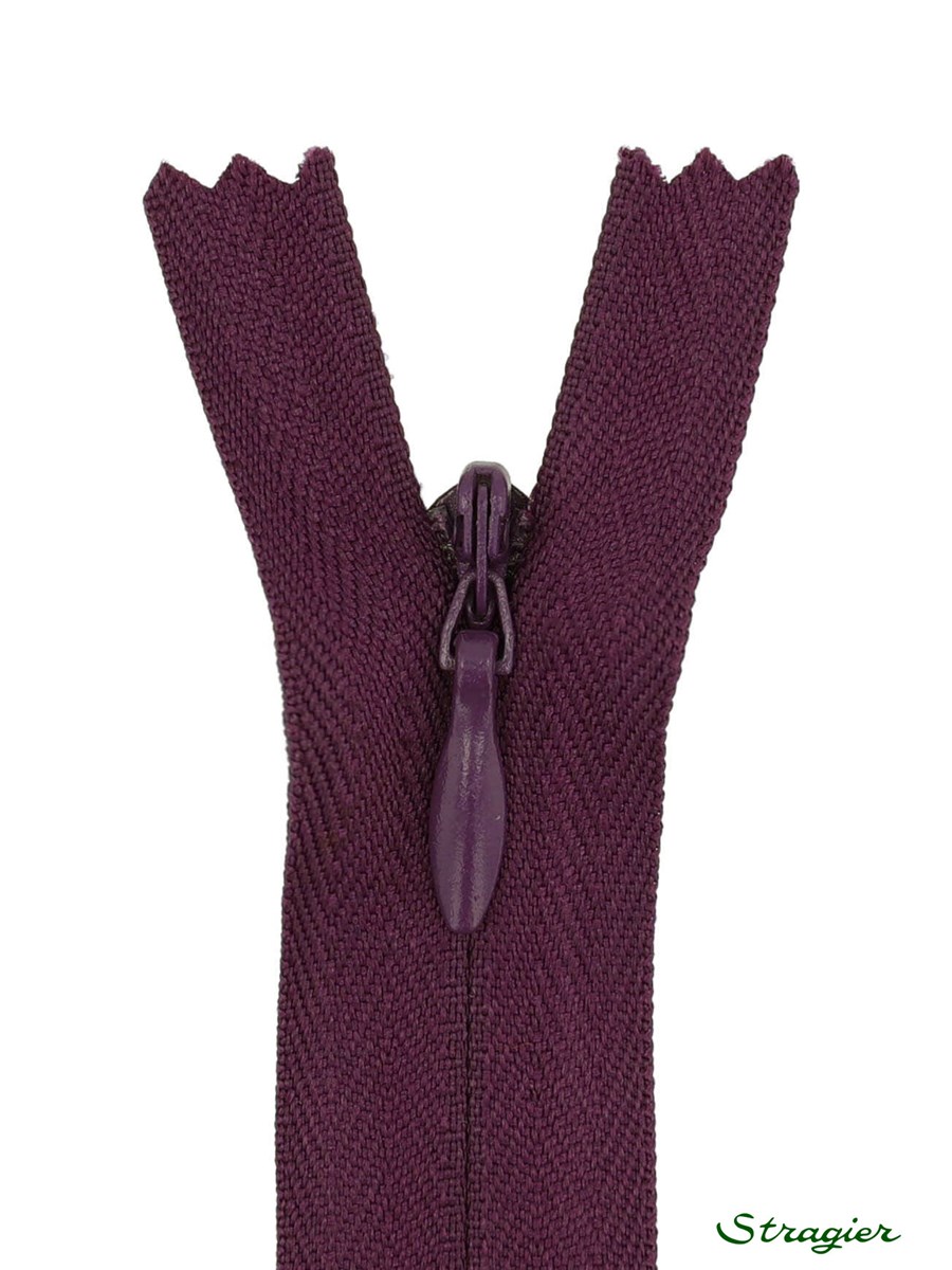 Zip Invisible - - Aubergine claire - 60 cm