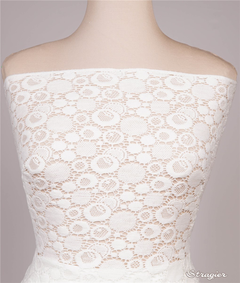 Dentelle Coton et Laine Soft - Sphères - Ivoire Clair - 100 cm