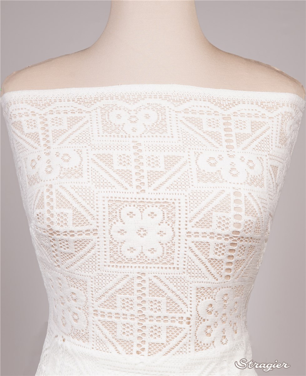 Dentelle Coton et Laine - Dédale - Ivoire Clair - à commander par multiple de 69 cm