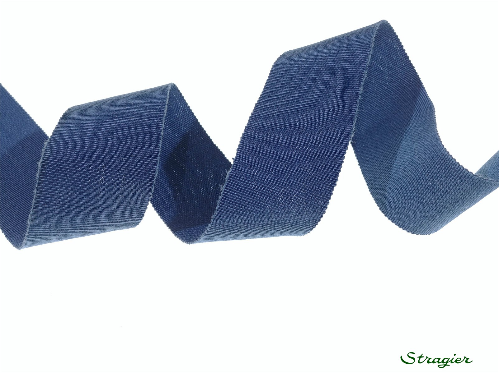 Gros Grain "Savoir-Faire" - uni - Bleu Denim - 38 mm