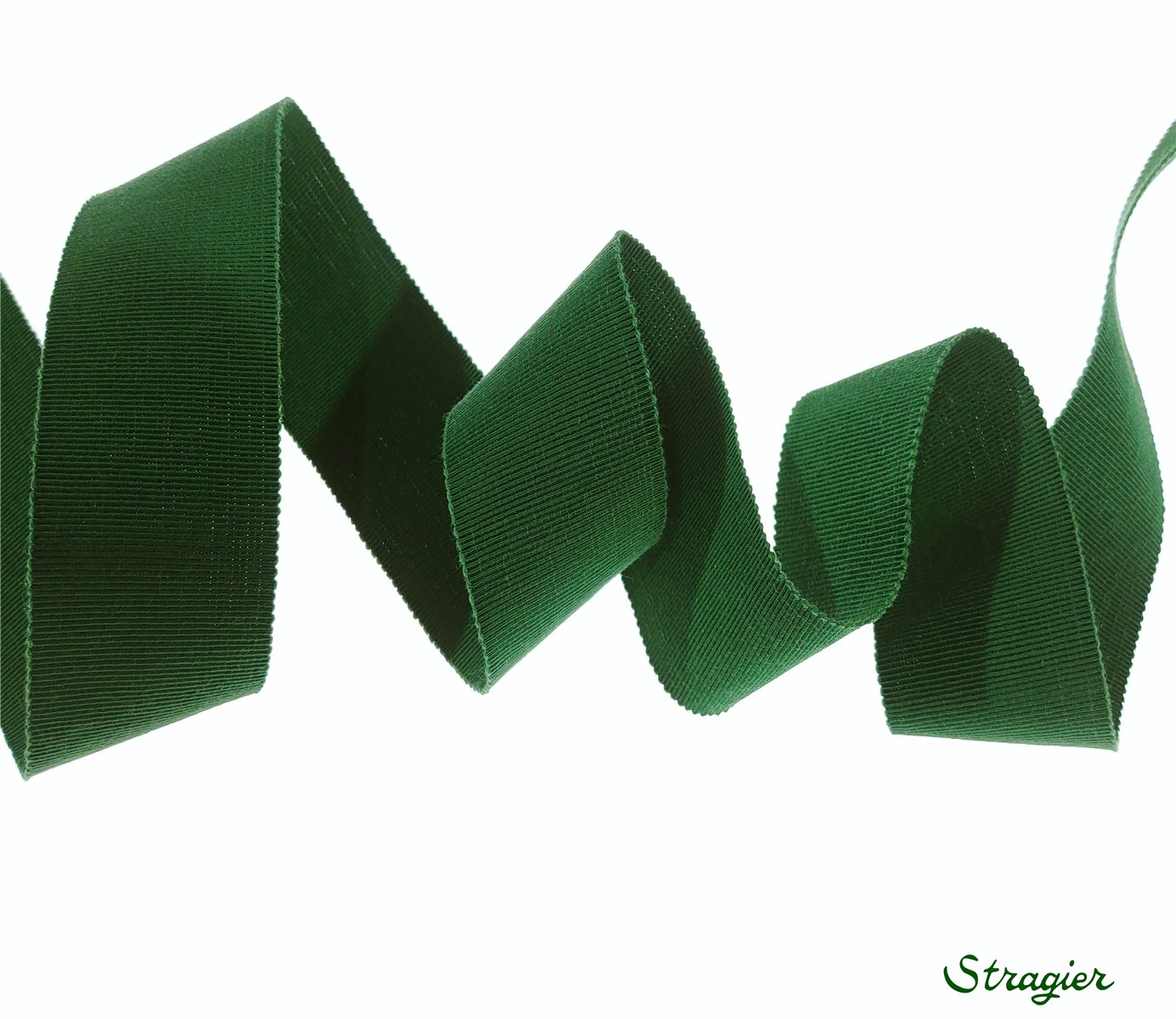 Gros Grain "Savoir-Faire" - uni - Vert Bouteille - 38 mm
