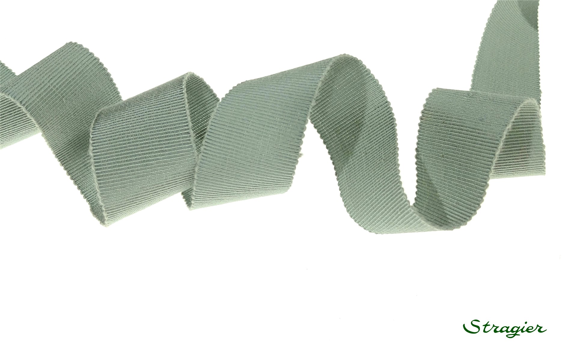 Grosgrain "Savoir-Faire" - Plain - Vert de Gris - 25 mm