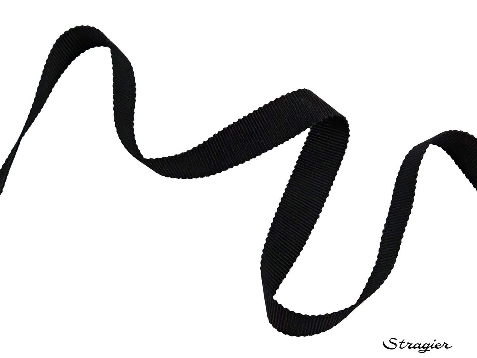 Grosgrain - Cotton - Plain - Noir - 15 mm