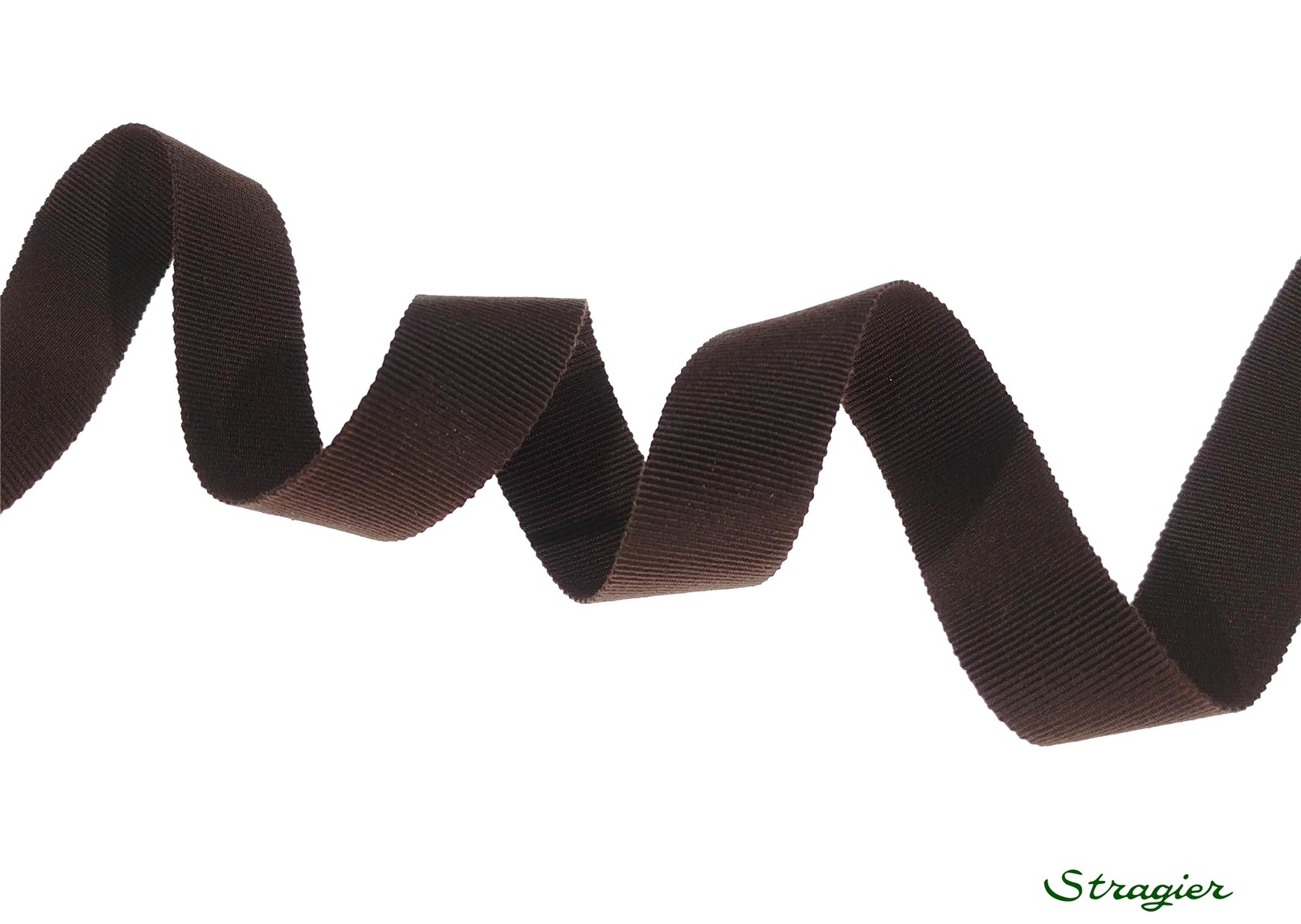 Gros Grain Coton - uni - Chocolat - 25 mm