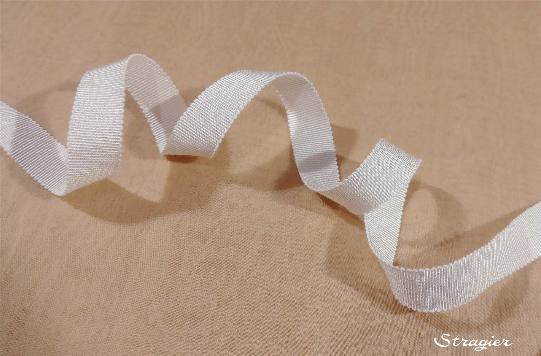 Gros Grain "A L'Ancienne" - Uni - Porcelaine - 15 mm