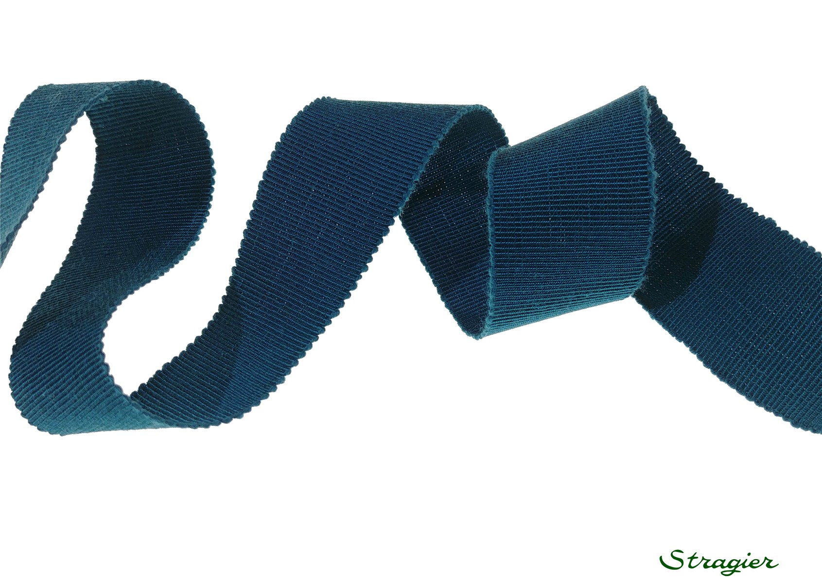 Grosgrain "Savoir-Faire" - Plain - Bleu Canard - 25 mm