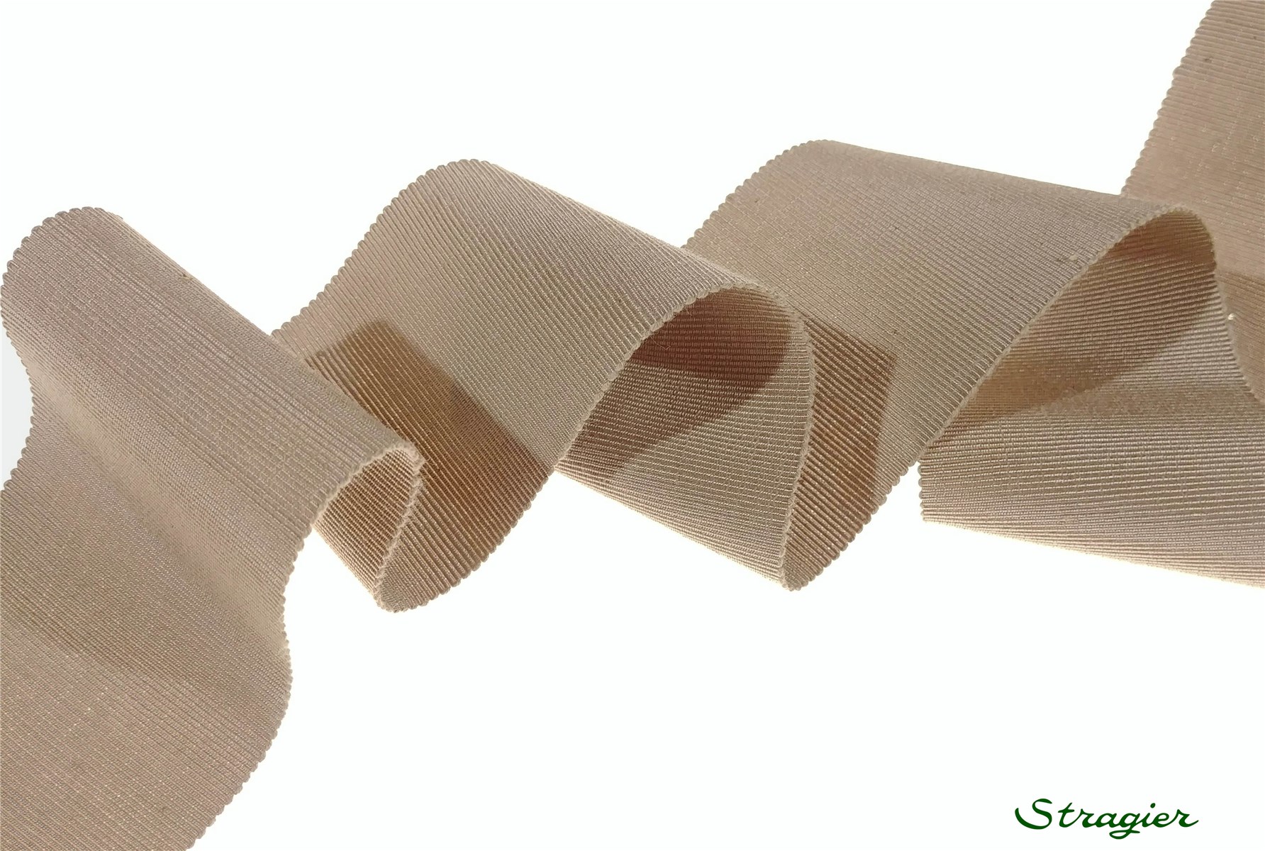 Grosgrain "Savoir-Faire" - Plain - Beige Grisé Foncé - 50 mm