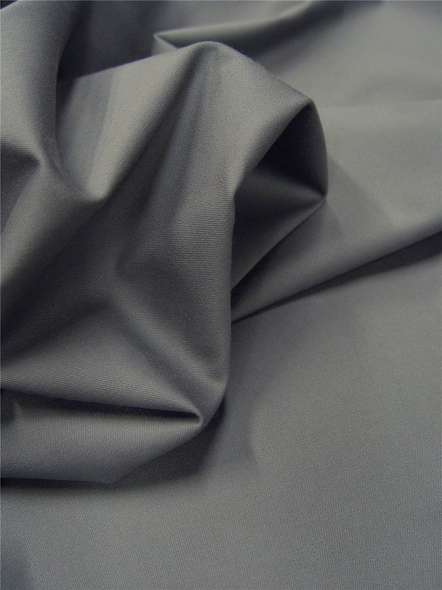 Coton sergé extensible - uni - Gris foncé