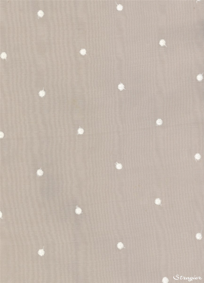 Embroidered Silk Organza - Plumetis 5mm aéré - Stragier Pale Ivory