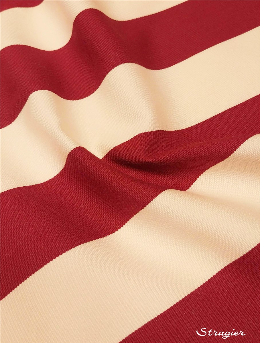 Tissus Extérieur - fabriqué en France - 011582 - Rouge-Vanille