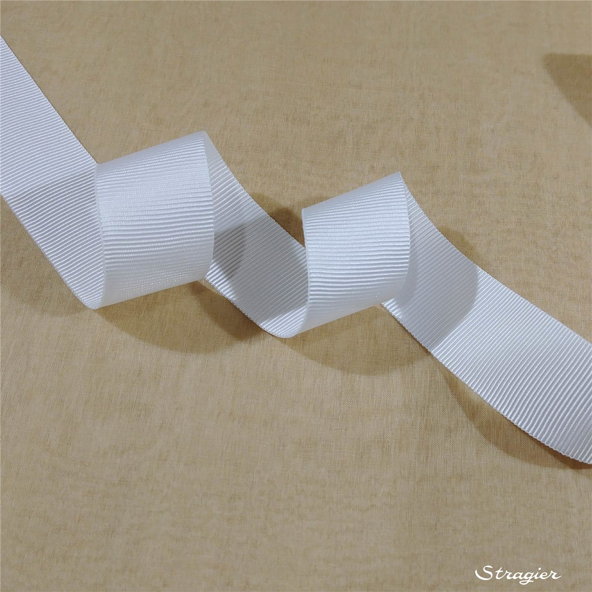 Grosgrain "Savoir-Faire" - Plain - Blanc - 25 mm