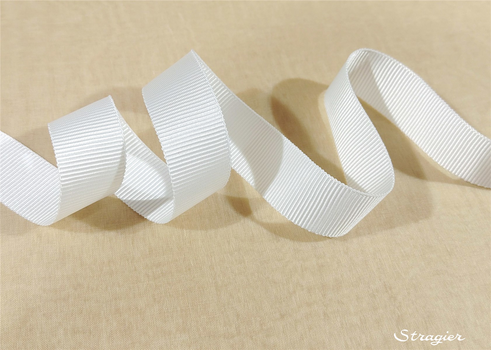 Grosgrain "Savoir-Faire" - Plain - Blanc - 15 mm
