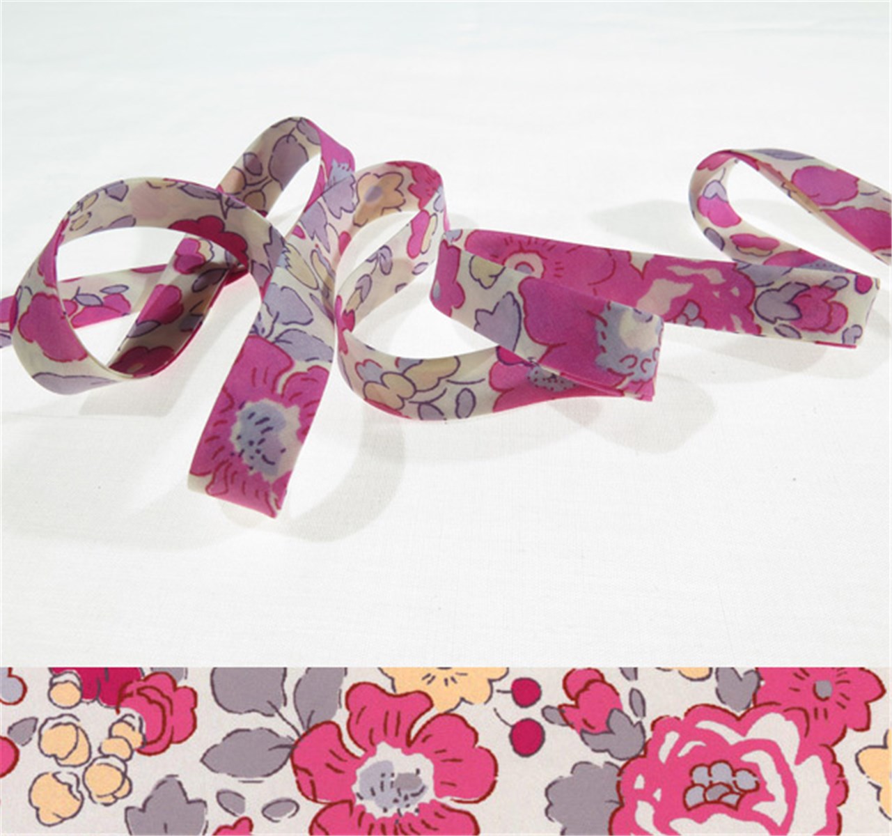 Biais Liberty - 2019 Betsy - Bougainvillée - 10 mm