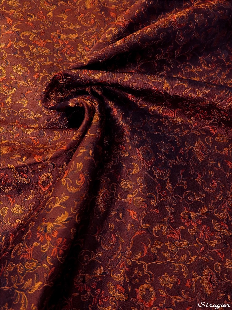 Brocart de Soie - 011606 - Bordeau et Paprika 