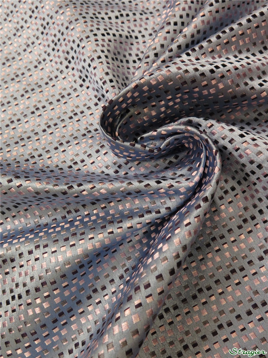Brocart de Soie - Minis Carrés Artistiques - Ciel - Rose - Prune 