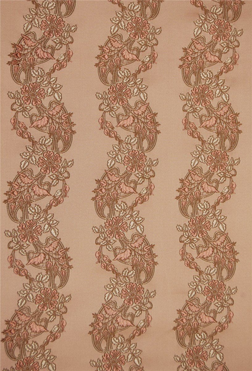 Brocart de Soie - Venise - Rose Poudré - Vert de Gris - Rose