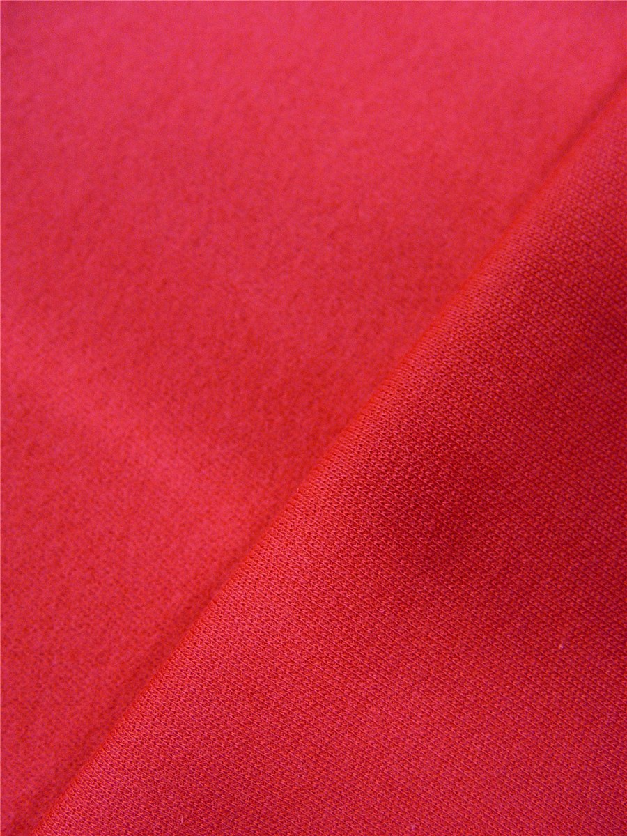Knitted Fabric - Sweatshirt - extra quality - Plain - Rouge Corail