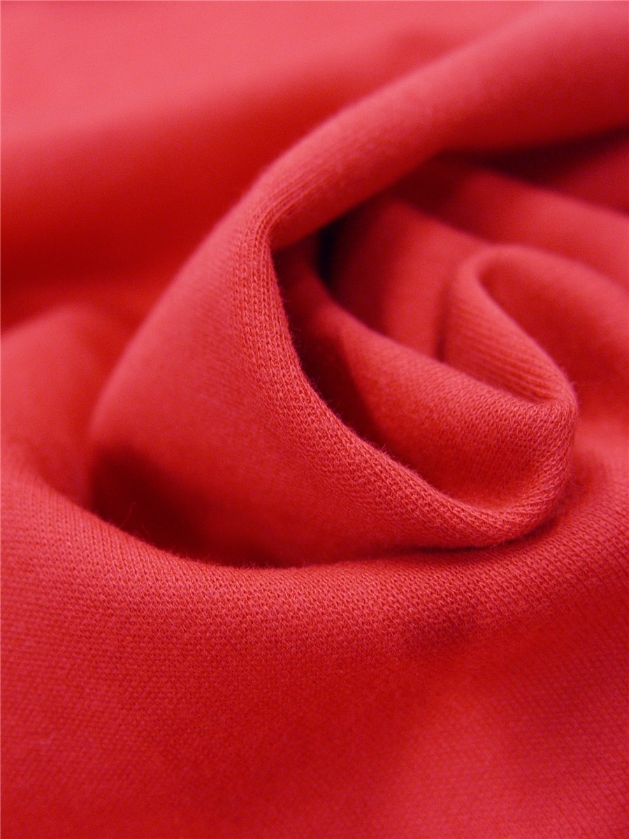 Knitted Fabric - Sweatshirt - extra quality - Plain - Rouge Corail
