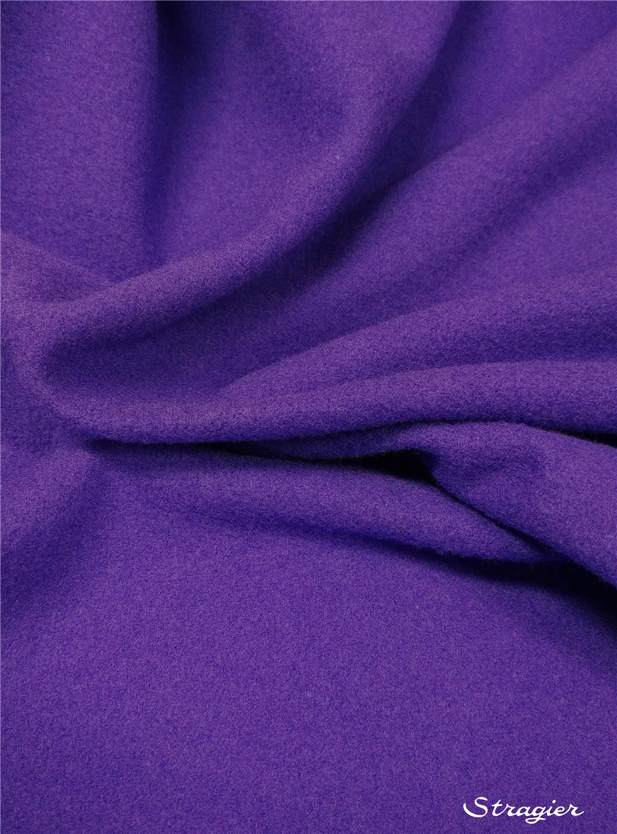 Wool & Cashmere Velour - Plain - Pourpre