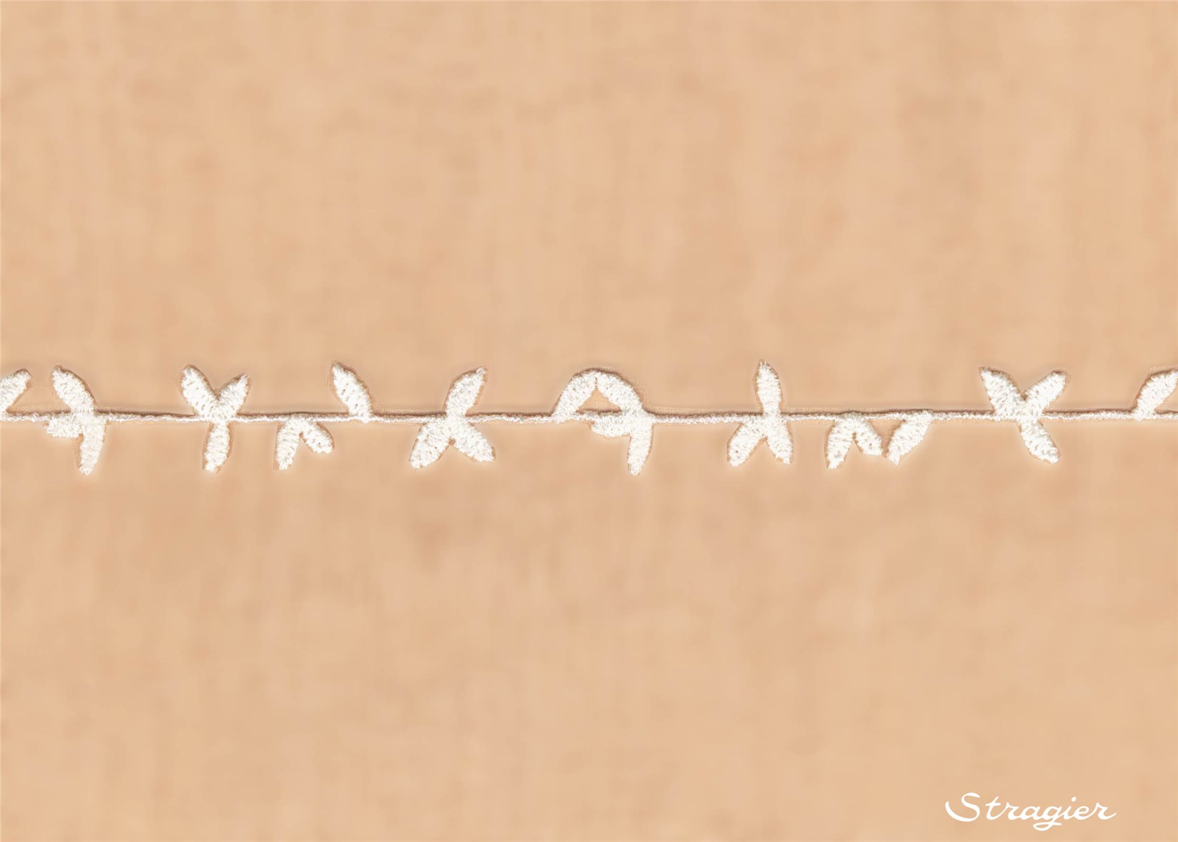 Galon brodé de motifs libres - Mili - Ivoire Stragier - 20 mm