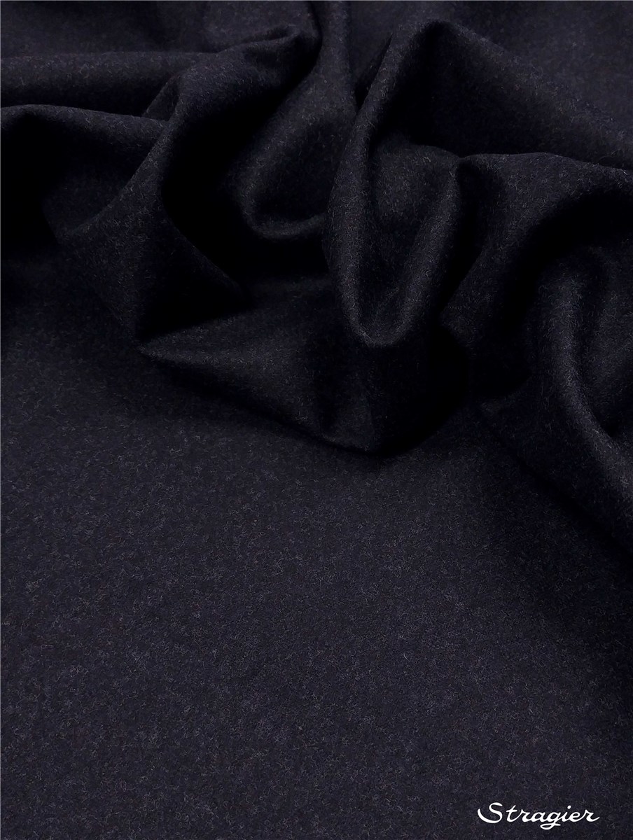 Fulled Merino Wool - Plain - Marine Chiné