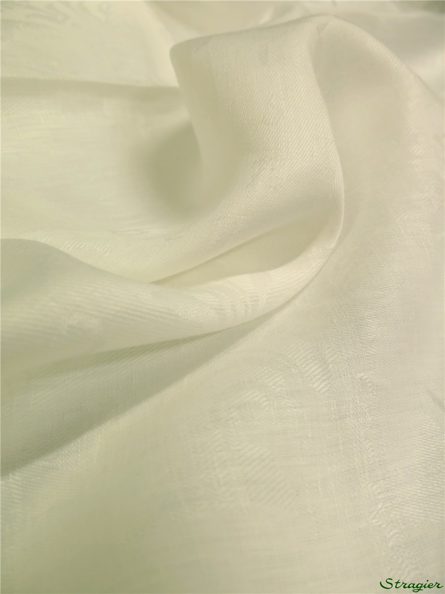 Long Staple Damask Linen - Trianon - Blanc - 240 cm