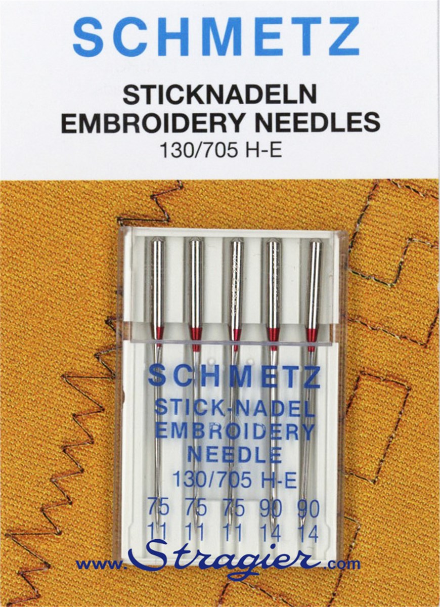 Aiguilles Machine Embroidery - Mix - 3pc 75/11 / 2pc 90/14 (5pc)