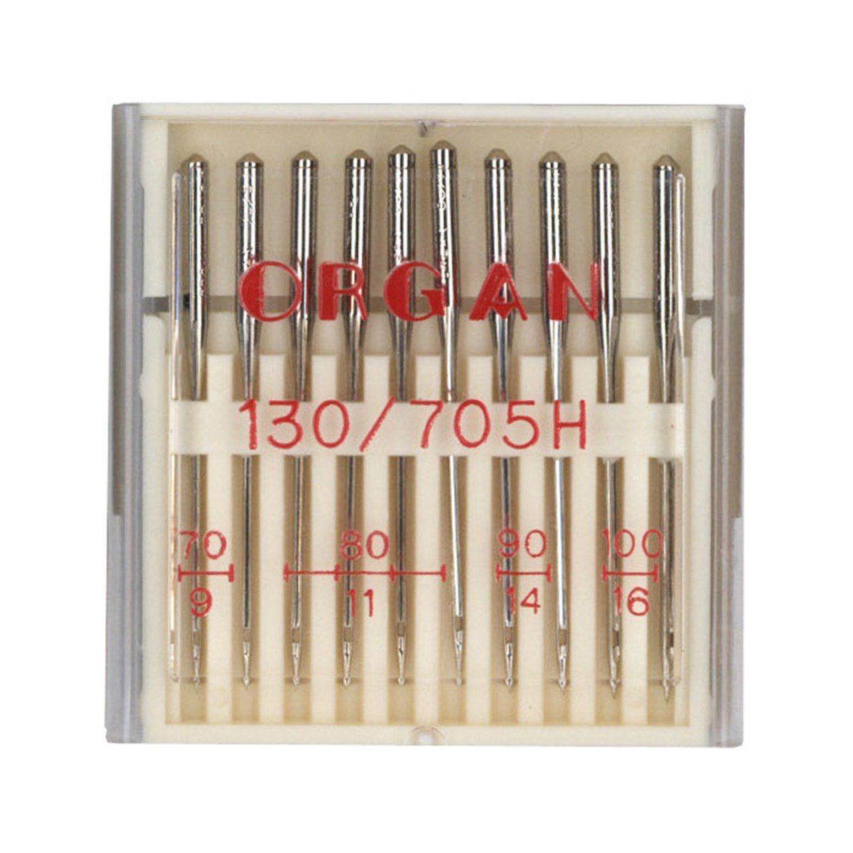 Aiguilles Machine Standard - Mix - 2pc 70/ 4pc 80/ 2pc 90/ 2pc 100 - Organ - 10pc