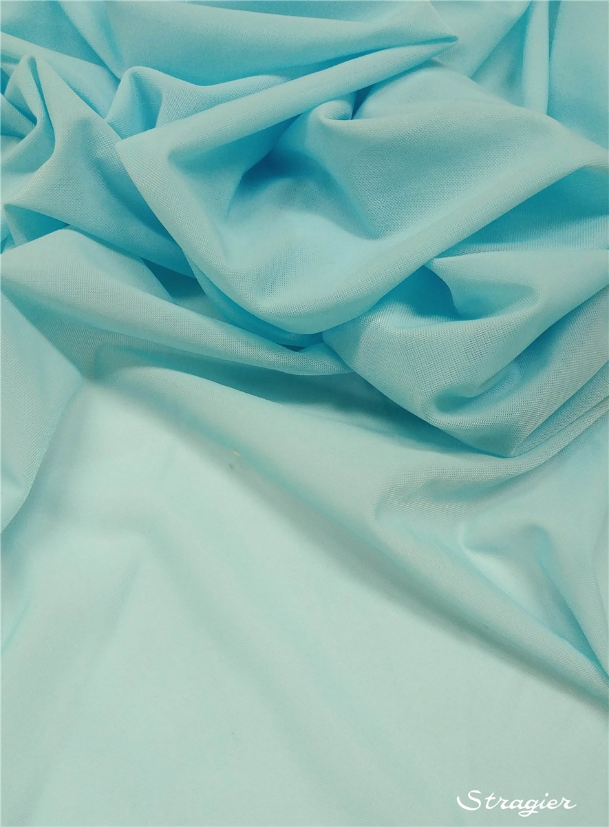 Semi transparent Stretch - uni - Aqua 