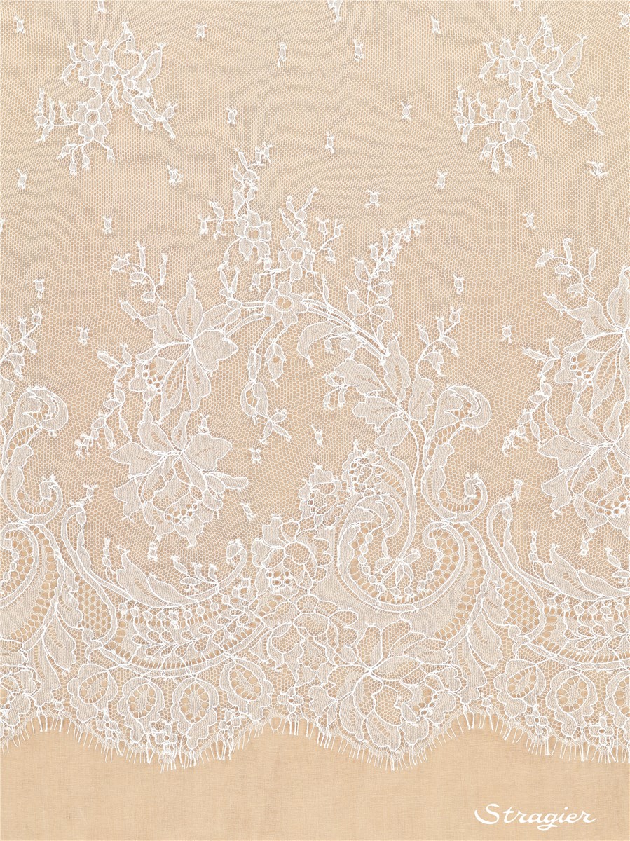 Dentelle Chantilly - Ysolde - Ivoire clair Stragier - 90 cm