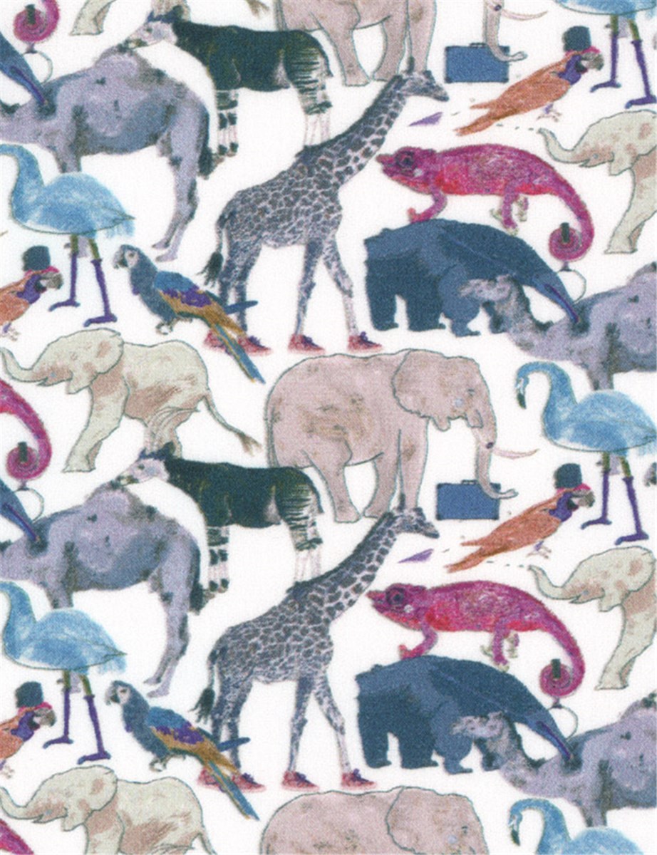 Liberty Tana Lawn - Queue For The Zoo - Purple