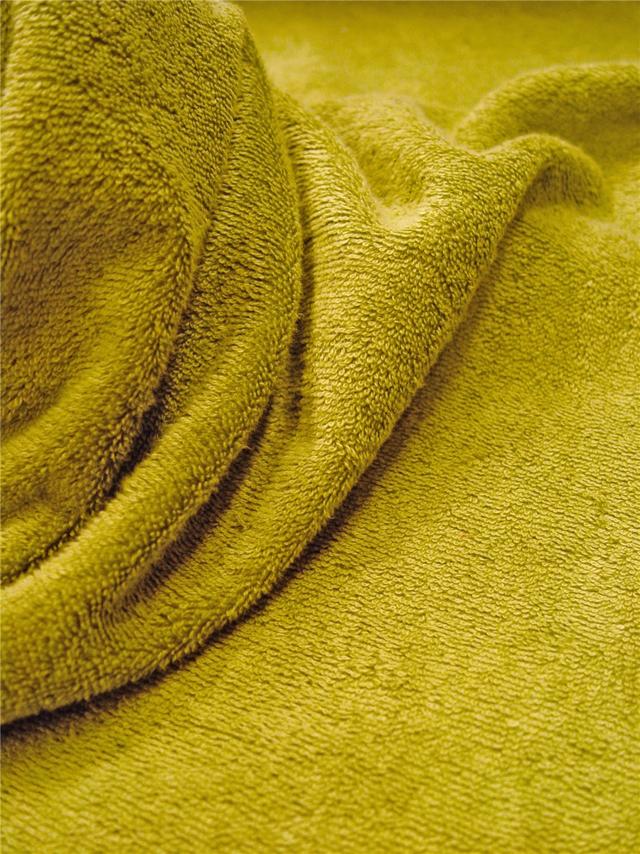 Tissu Eponge moelleux - uni - Vert Anis 