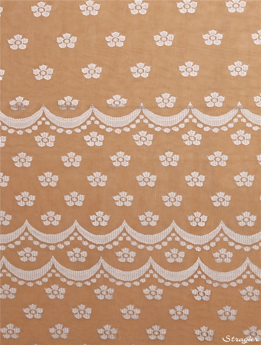 Dentelle fine - 010440 - Blanc Doux Stragier - 140 cm