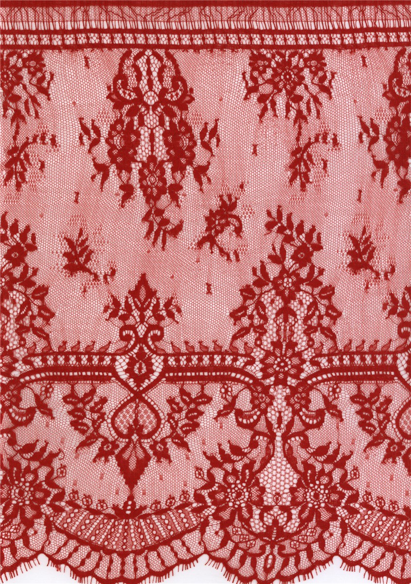 Calais Lace - Apolline - Rouge Rubis - 42 cm