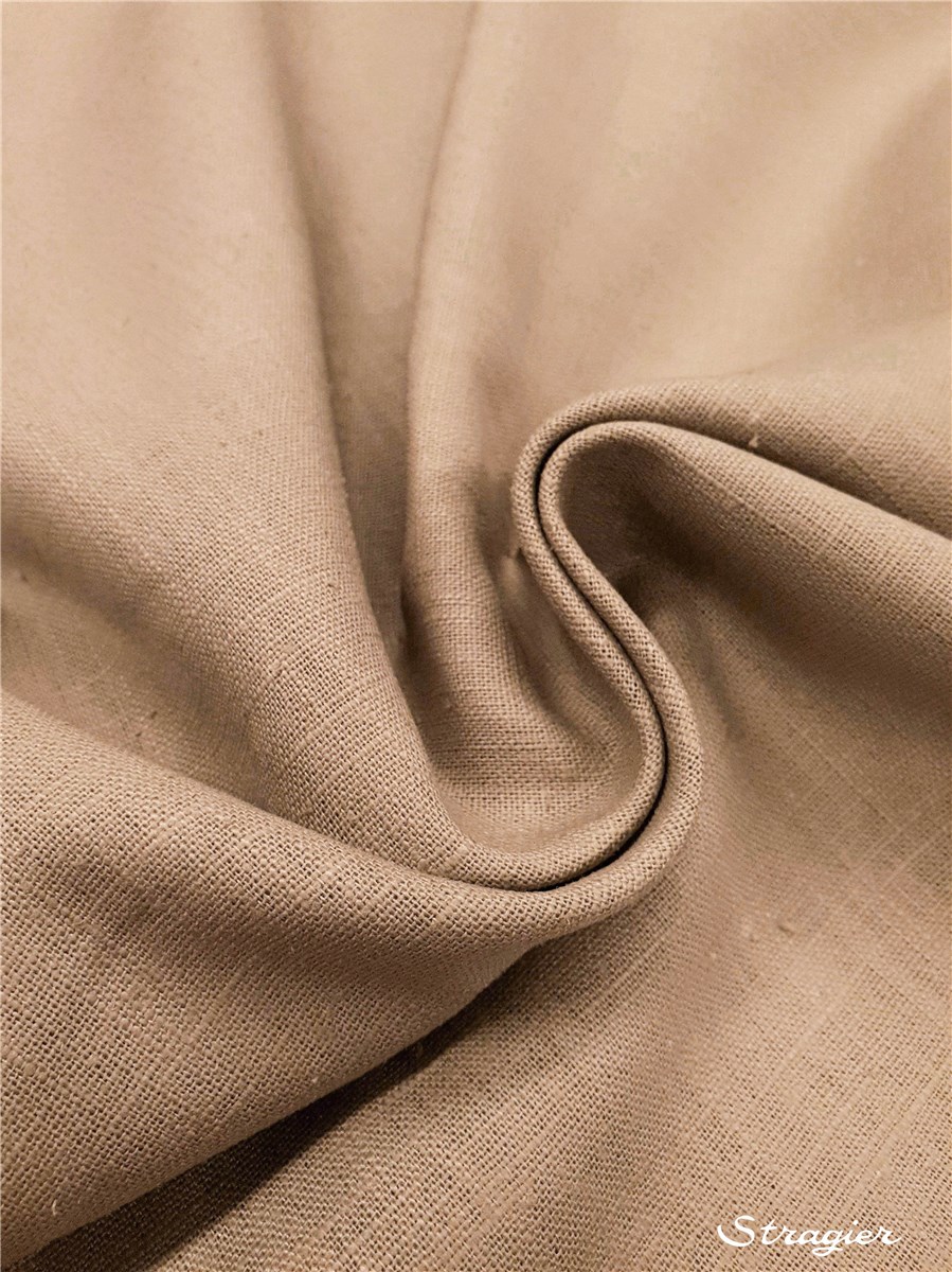 Toile pur Lin - uni - Beige Daim