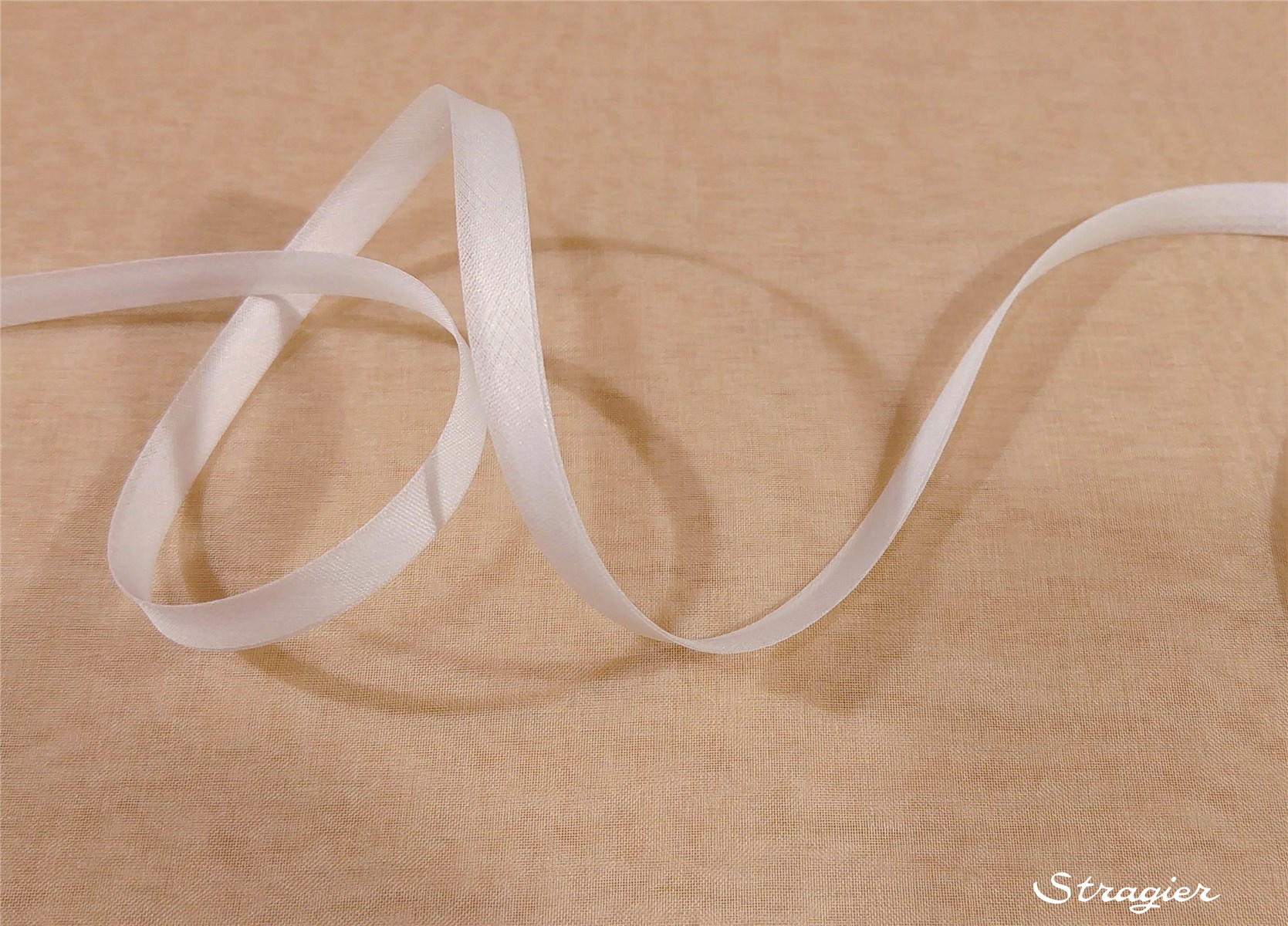Biais Organza de Soie Extra fin - Uni - Ivoire clair Stragier - 6 mm