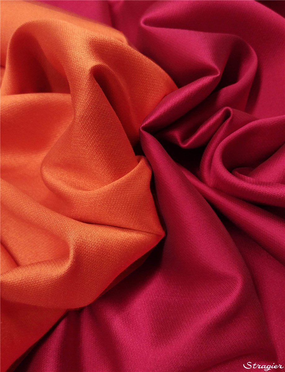 Double Silk - Soft - Plain - Corail-Fuchsia