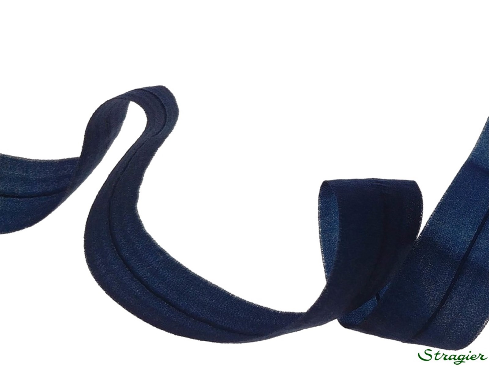 Ruban Mousseline Extensible - Uni - Marine Foncé - 16 mm