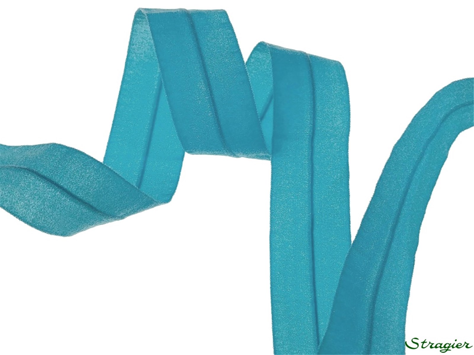 Organza Ribbon - stretch - Plain - Bleu Paon - 16 mm