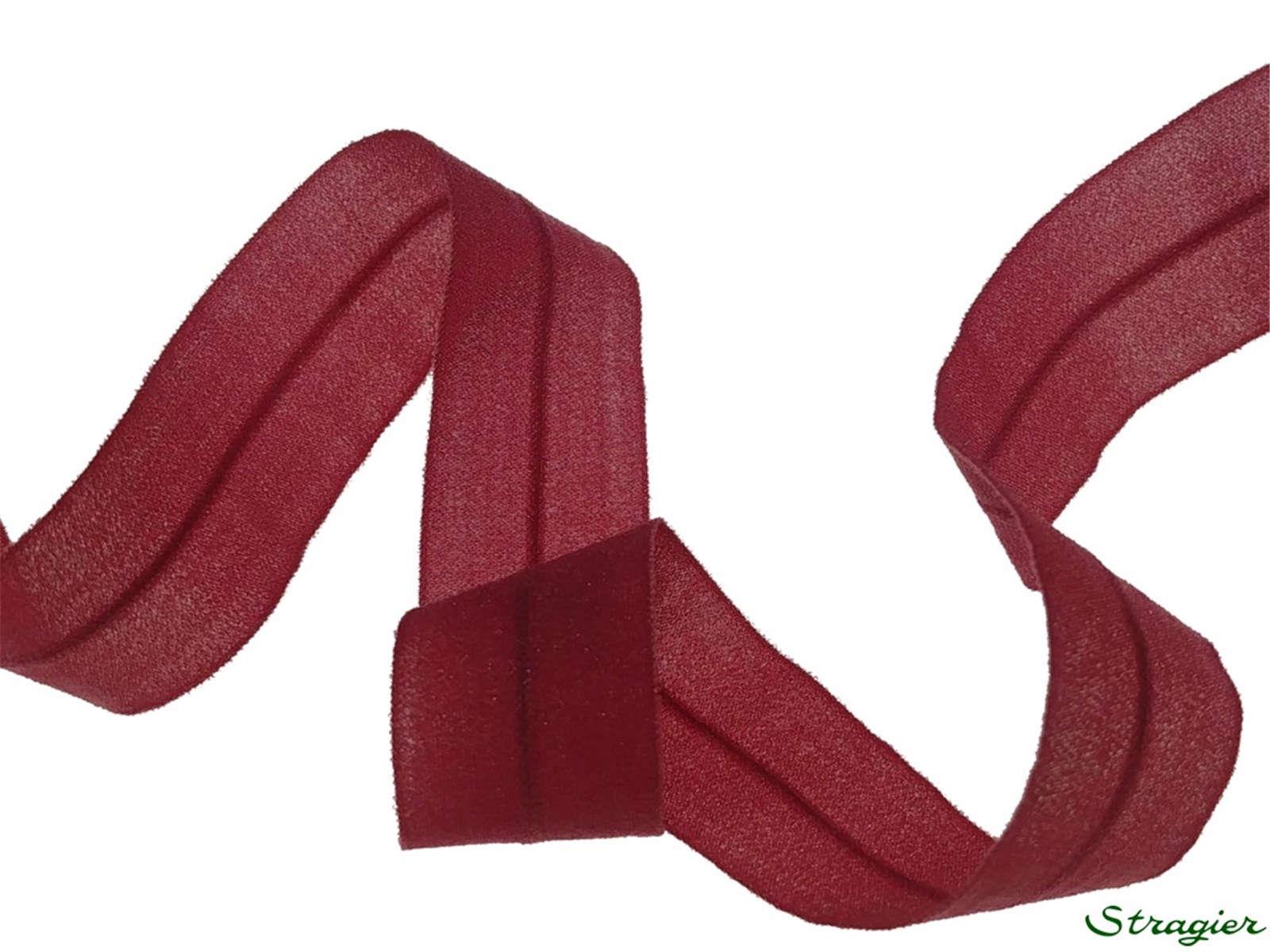 Ruban Mousseline Extensible - Uni - Bordeaux - 16 mm
