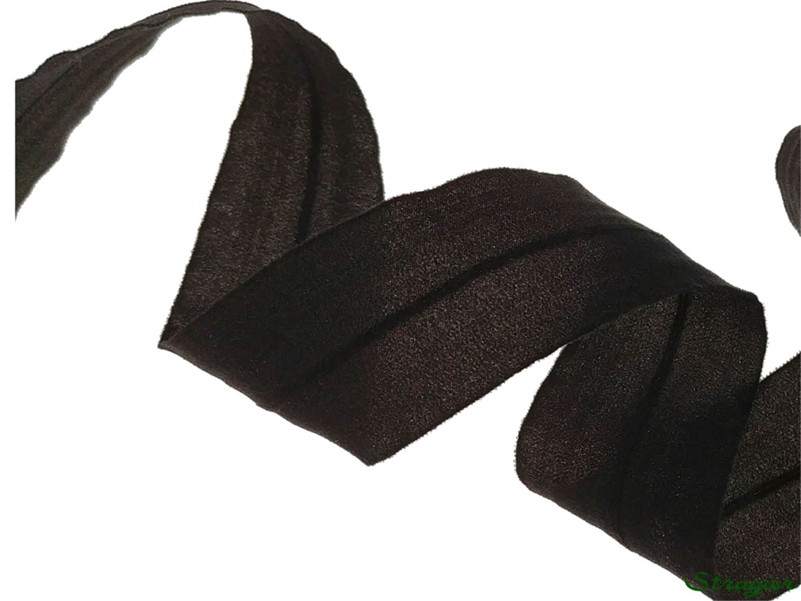 Organza Ribbon - stretch - Plain - Noir - 24 mm