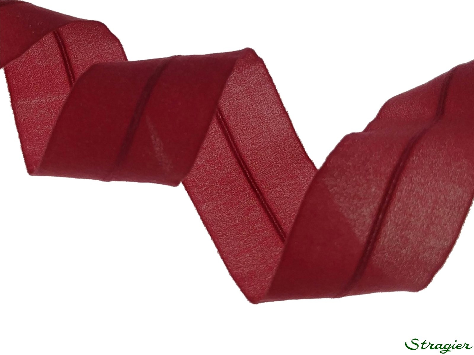 Organza Ribbon - stretch - Plain - Bordeaux - 24 mm