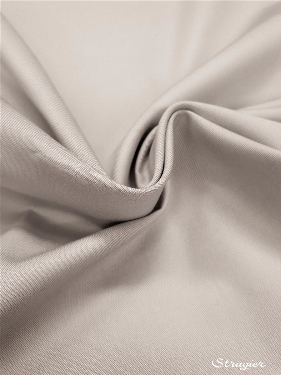 Coton sergé léger - uni - Gris Perle 