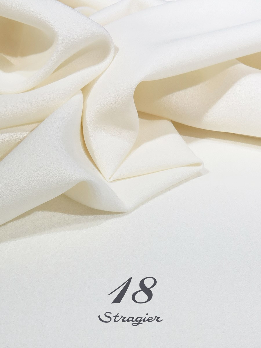 Pure Wool Crepe - Plain - Stragier Pale Ivory