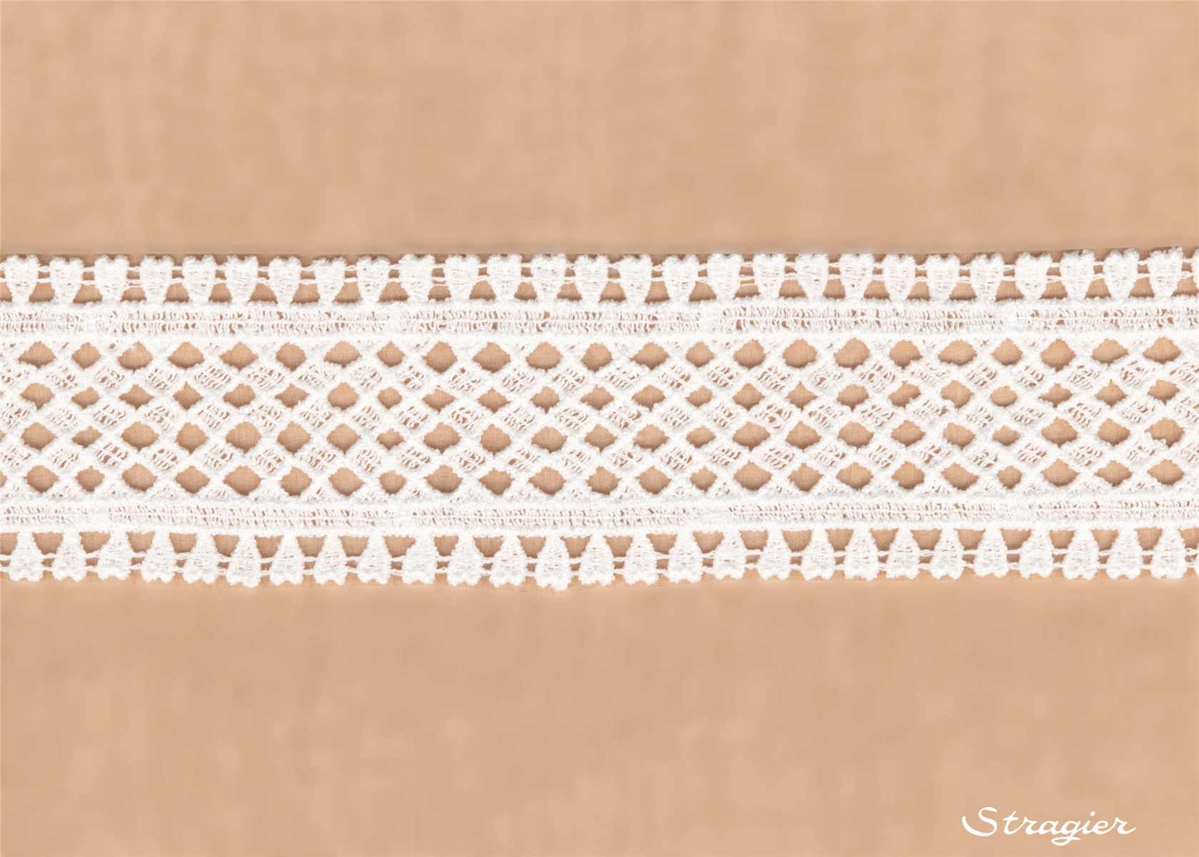 Guipure Coton - Louisa - Blanc doux Stragier - 60 mm