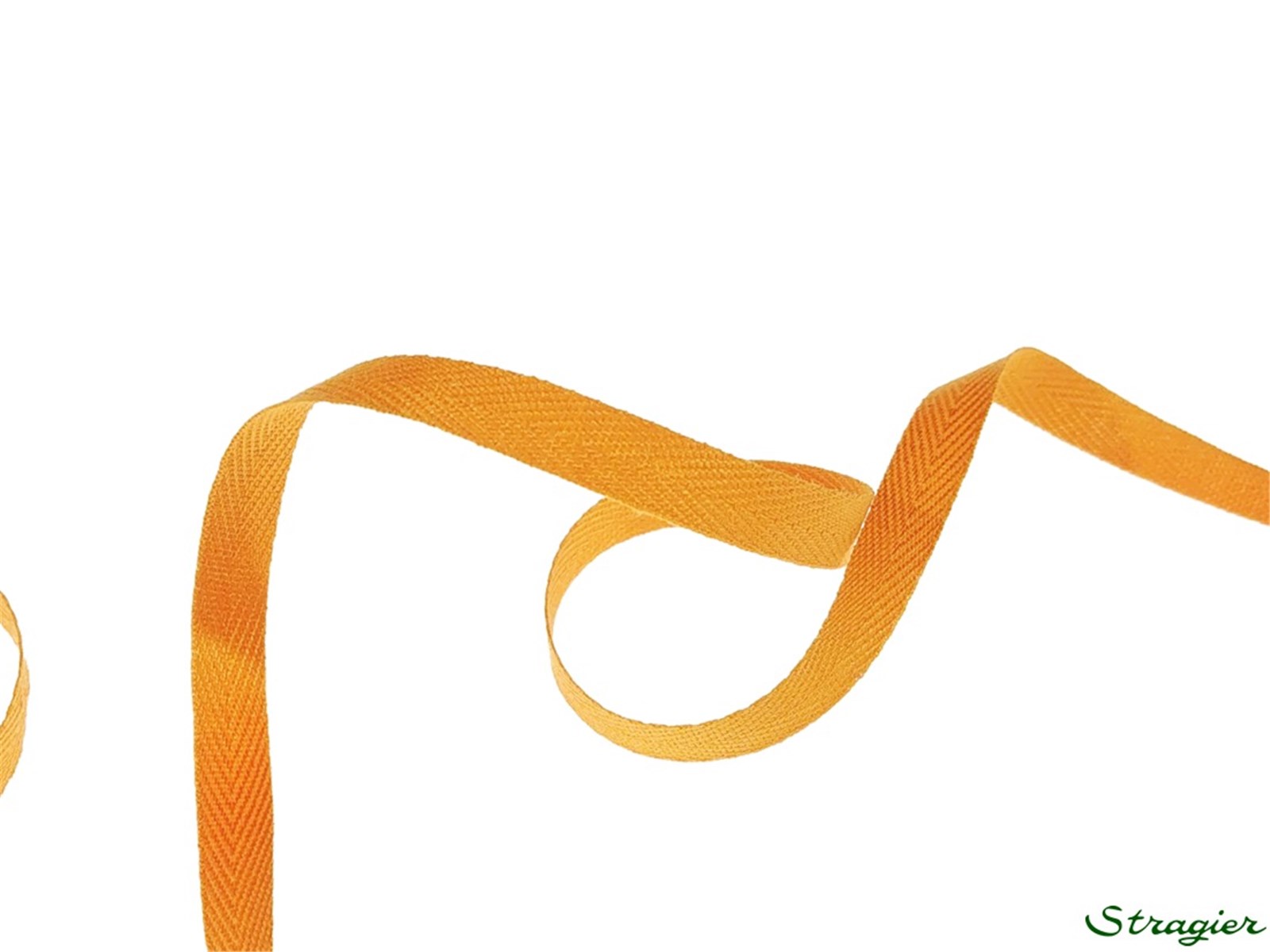 Ruban Coton sergé - uni - 433 Orange - 6 mm