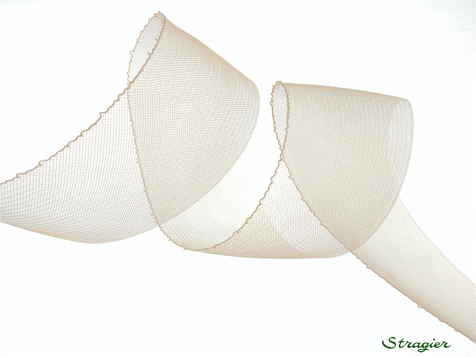 Bande de Crin fin - avec fil - uni - Peau - 75 mm