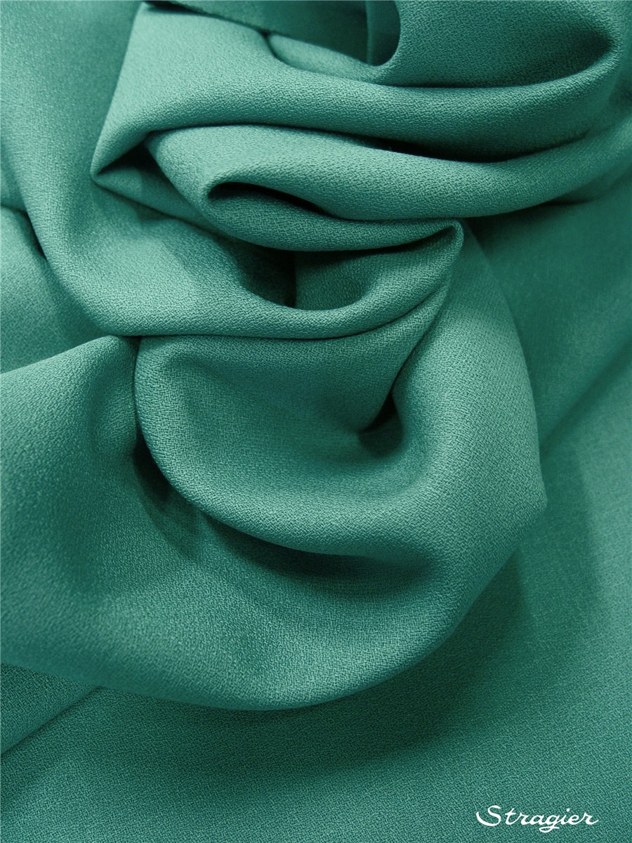 Pure Wool Crepe - Plain - Vert Lapis