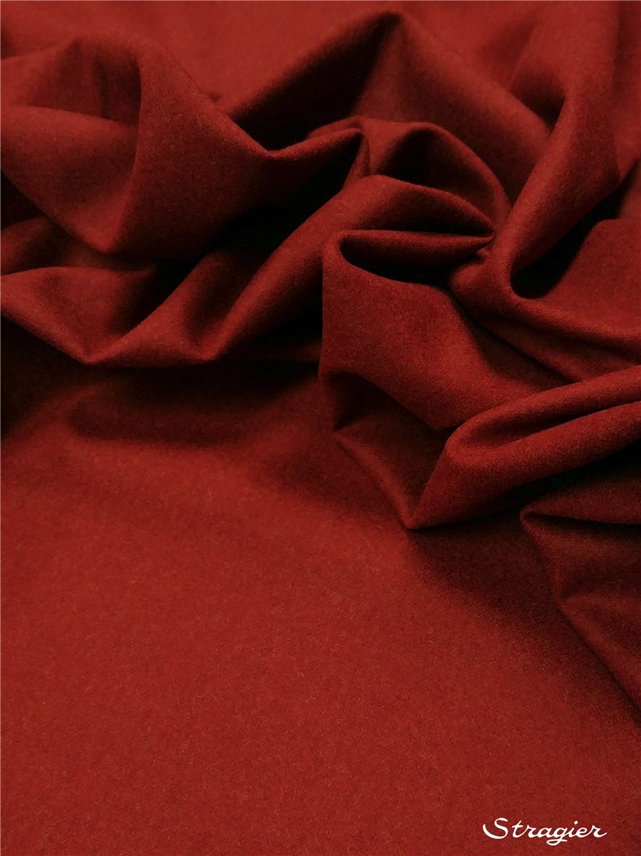 Fulled Merino Wool - Plain - Rouge Persan